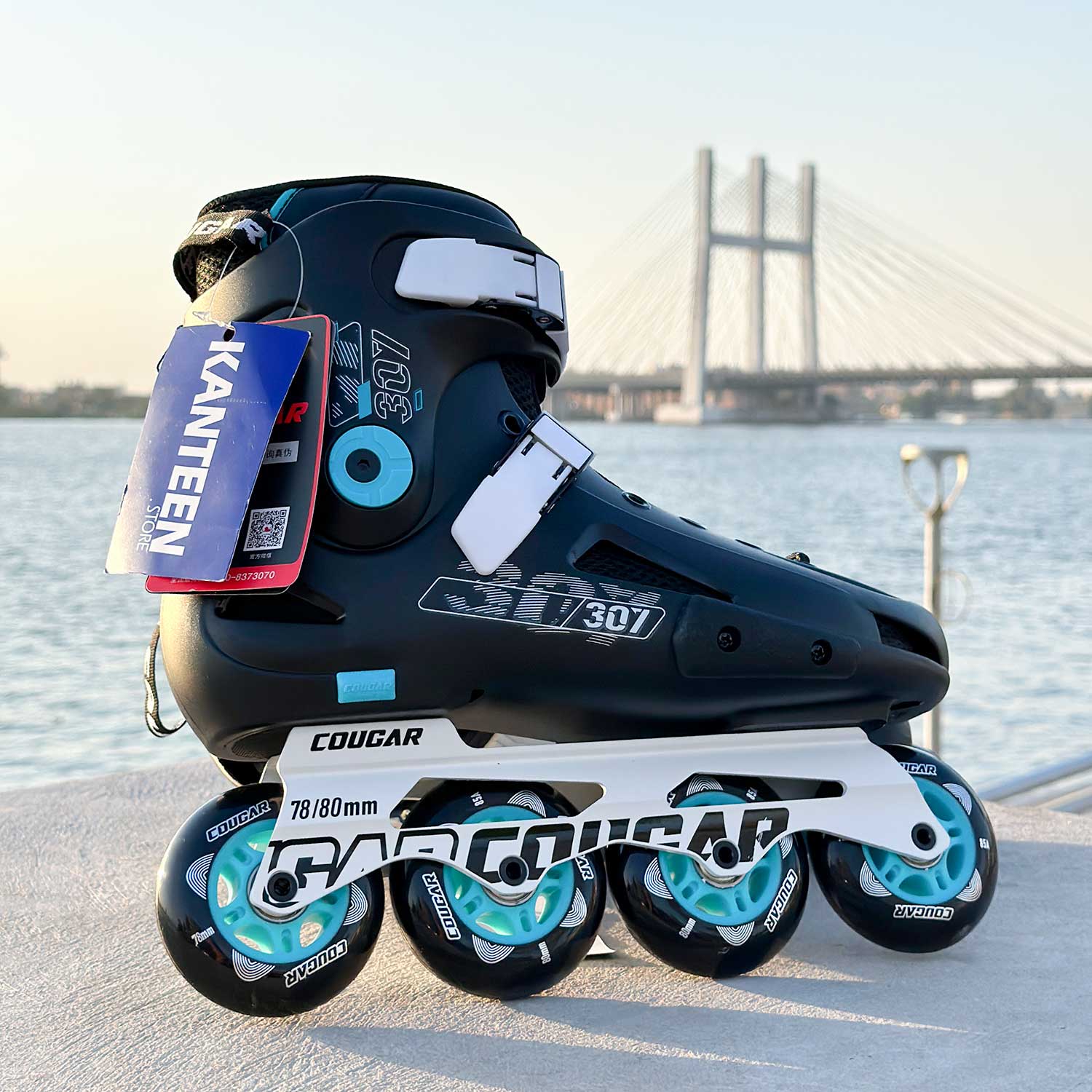 سكيت شوز - باتيناج ماركة كوجر - موديل 307 - لون اسود - مقاس 41 - للمتمرسين و المحترفين Kanteen - كانتين