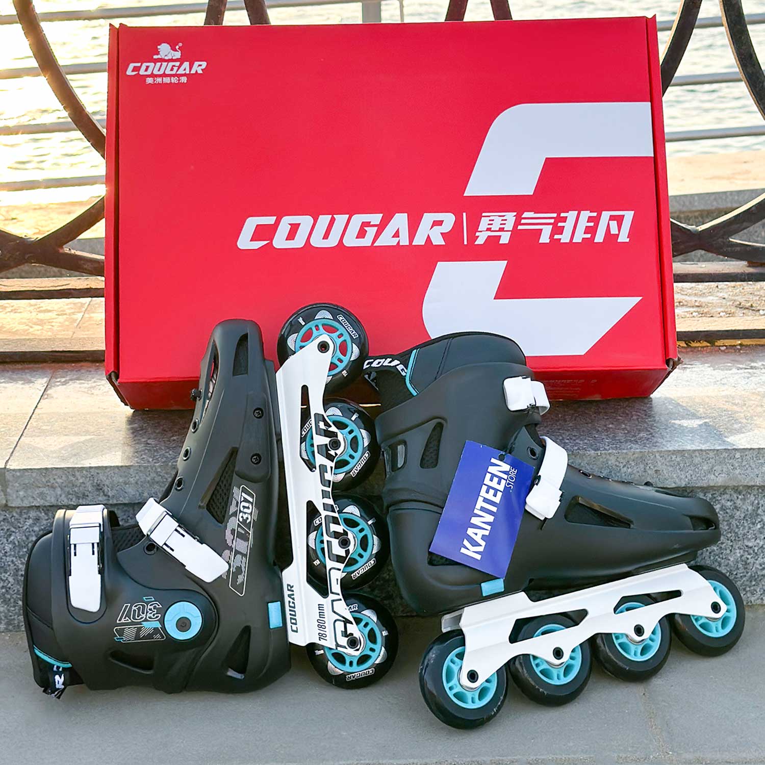 سكيت شوز - باتيناج ماركة كوجر - موديل 307 - لون اسود - مقاس 41 - للمتمرسين و المحترفين Kanteen - كانتين