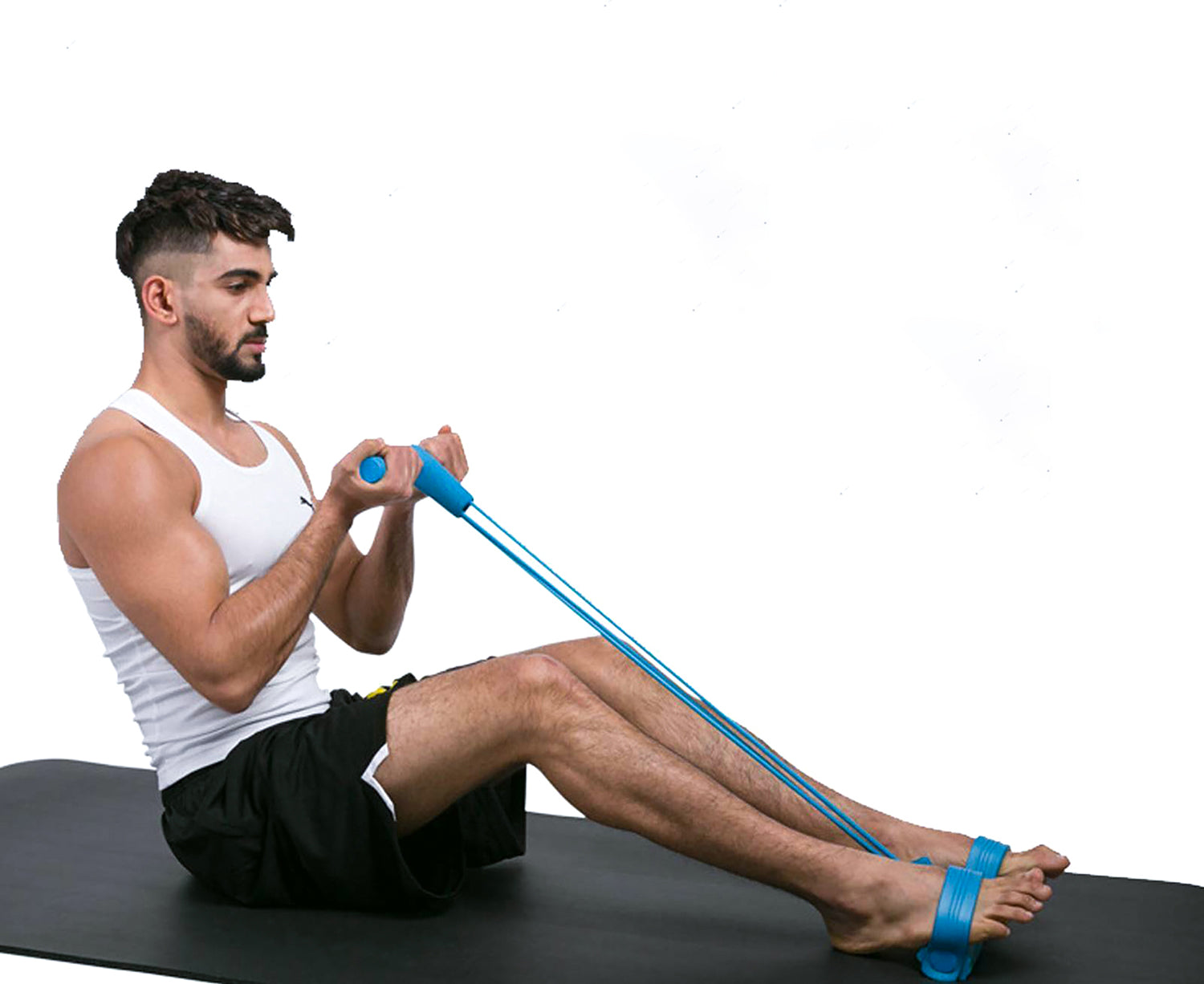 جهاز تمارين عضلات البطن -  4 استك مقاومة - لون اخضر - Kanteen - كانتين