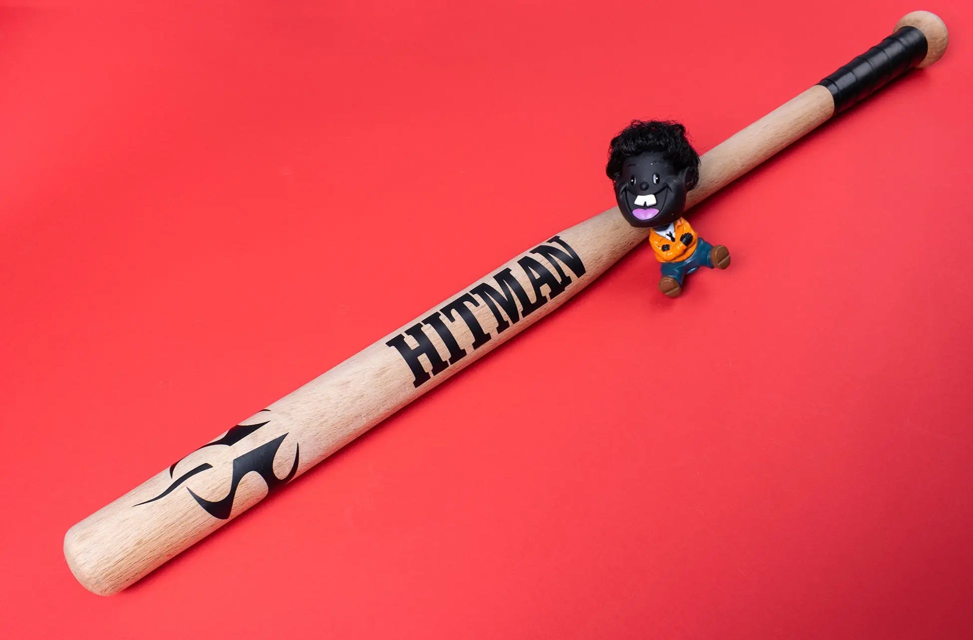 مضرب بيسبول خشب زان - مقاس 80 سم freeshipping - Metallic - ميتاليك