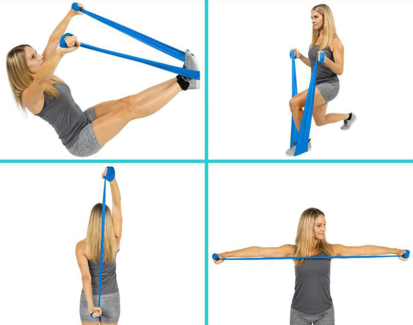استك و حبل مفتوح لتدريبات اللياقة البدنية و الايروبيكس - ثيرا باند - مقاومه تحت المتوسطة - لون ازرق