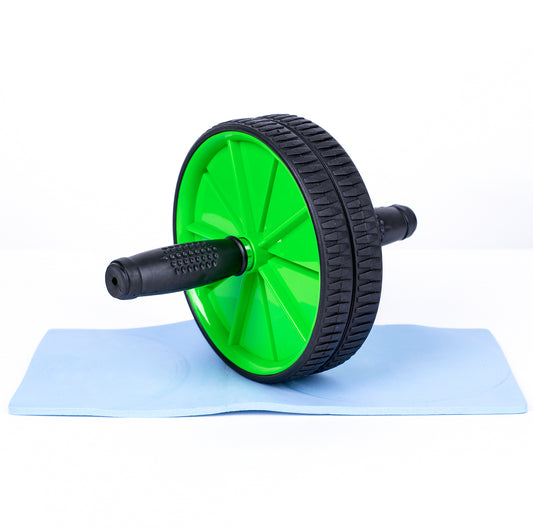 عجلة تمارين عضلات البطن - يد كاوتش - لون اخضر