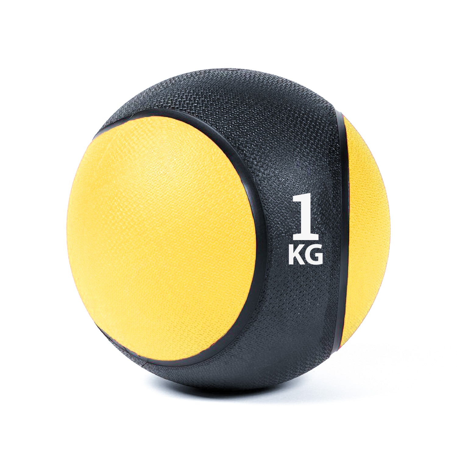 كرة طبية من المطاط لاعادة التأهيل و اللياقة البدنية - لون اسود و اصفر - وزن 1 كيلو جرام - Kanteen - كانتين
