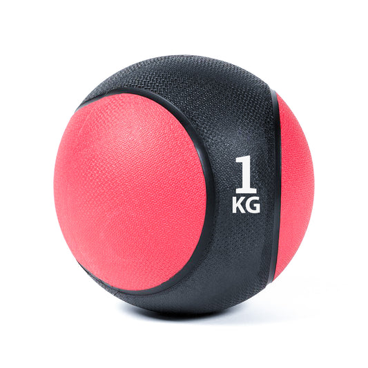 كرة طبية من المطاط لاعادة التأهيل و اللياقة البدنية - لون اسود و احمر - وزن 1 كيلو جرام - Kanteen - كانتين