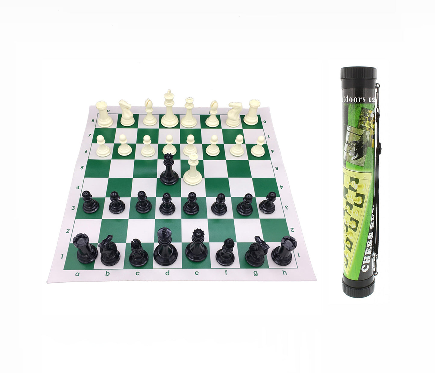 شطرنج رول فى علبة على شكل اسطوانة من البلاستيك سهلة الحمل - حجم متوسط - Kanteen - كانتين