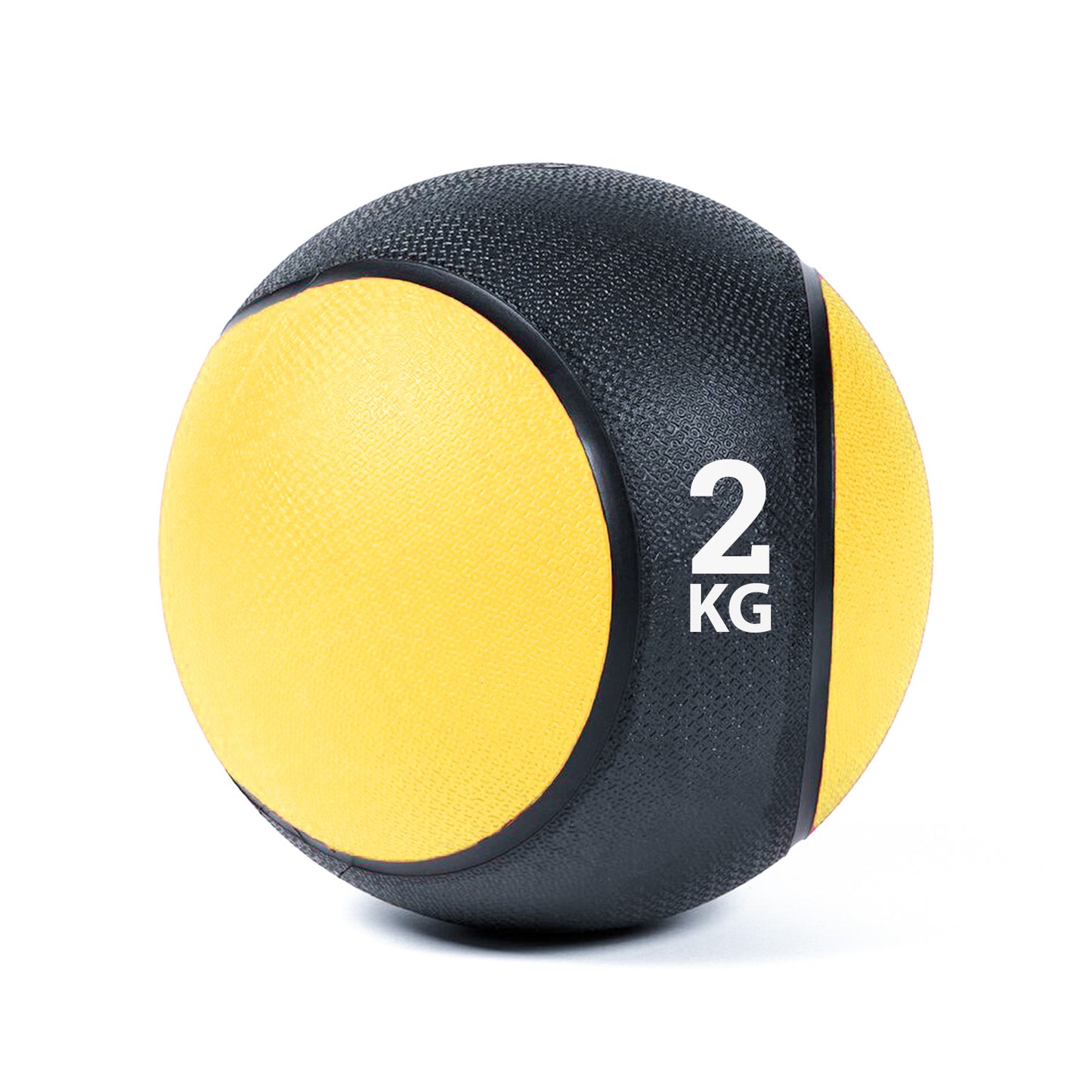 كرة طبية من المطاط لاعادة التأهيل و اللياقة البدنية - لون اسود و اصفر - وزن 2 كيلو جرام