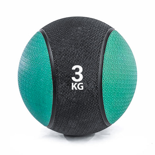 كرة طبية من المطاط لاعادة التأهيل و اللياقة البدنية - لون اسود و اخضر - وزن 3 كيلو جرام - Kanteen - كانتين