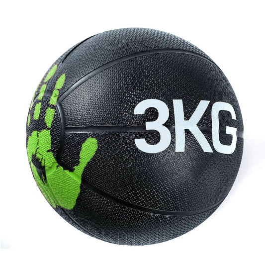 كرة طبية من المطاط لاعادة التأهيل و اللياقة البدنية - بشكل كف يد - لون اسود و اخضر - وزن 3 كيلو جرام