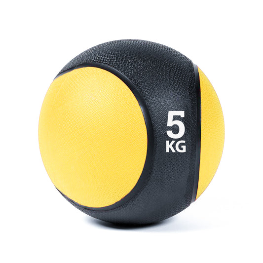 كرة طبية من المطاط لاعادة التأهيل و اللياقة البدنية - لون اسود و اصفر - وزن 5 كيلو جرام - Kanteen - كانتين